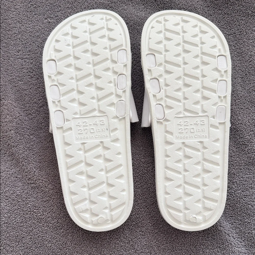 Women's White Slide Slippers - Picture 2 of 2
